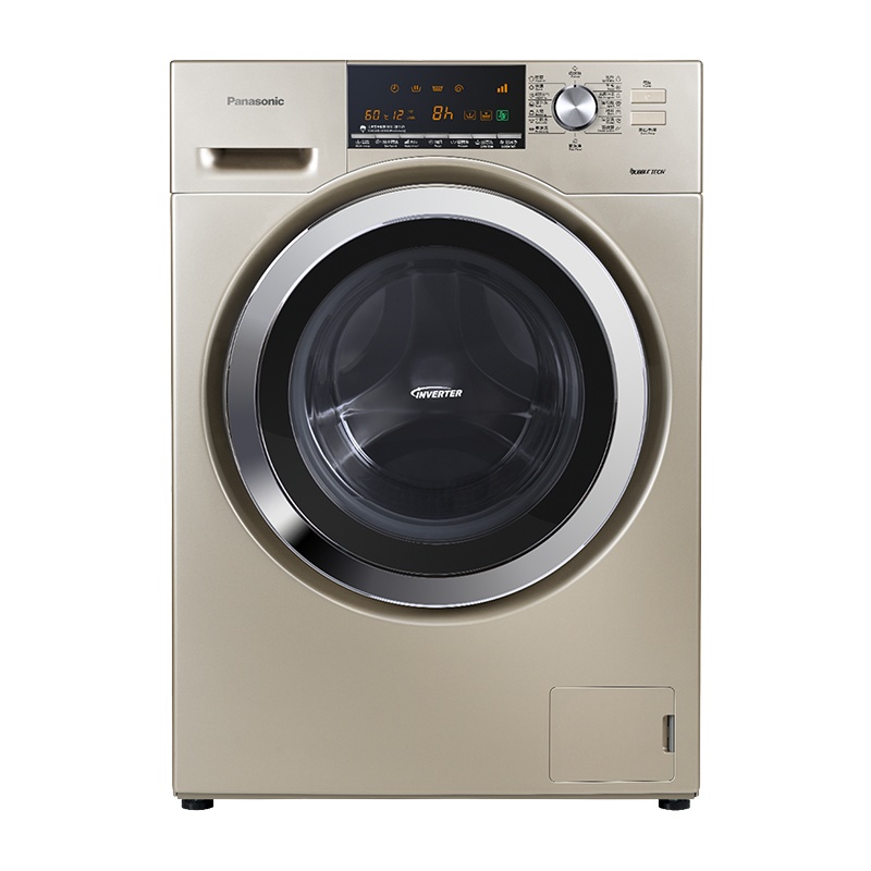 松下（Panasonic）XQG80-E8S2N滚筒超薄洗衣机全自动8公斤变频静音家用泡沫杀菌 香槟色