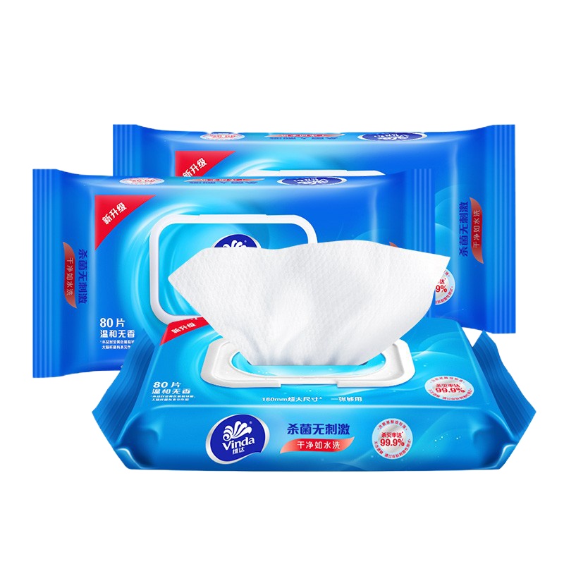 维达(Vinda) 湿巾纸巾 杀菌洁肤卫生湿巾80片*3包 细菌杀灭率达99.9%