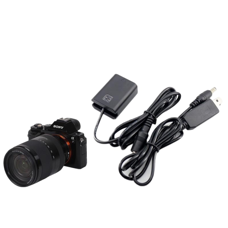 索尼A7R2 A7M2 A7S2微单相机外接假电池USB充电线 移动电源适配器