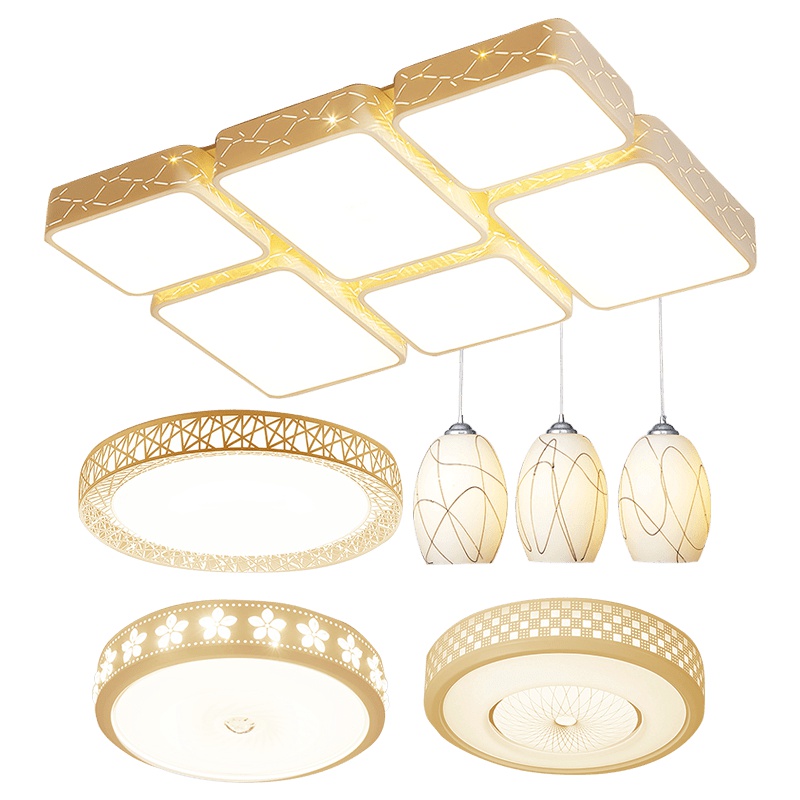 品拓(PINTUO)灯具套餐客厅简约现代长方形创意个性卧室大气led吸顶灯