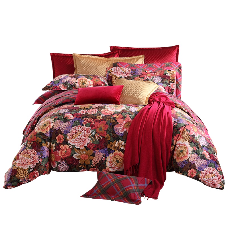 梦洁家纺磨毛全棉四件套保暖1.8 浓情班格尔秋冬纯棉床上用品