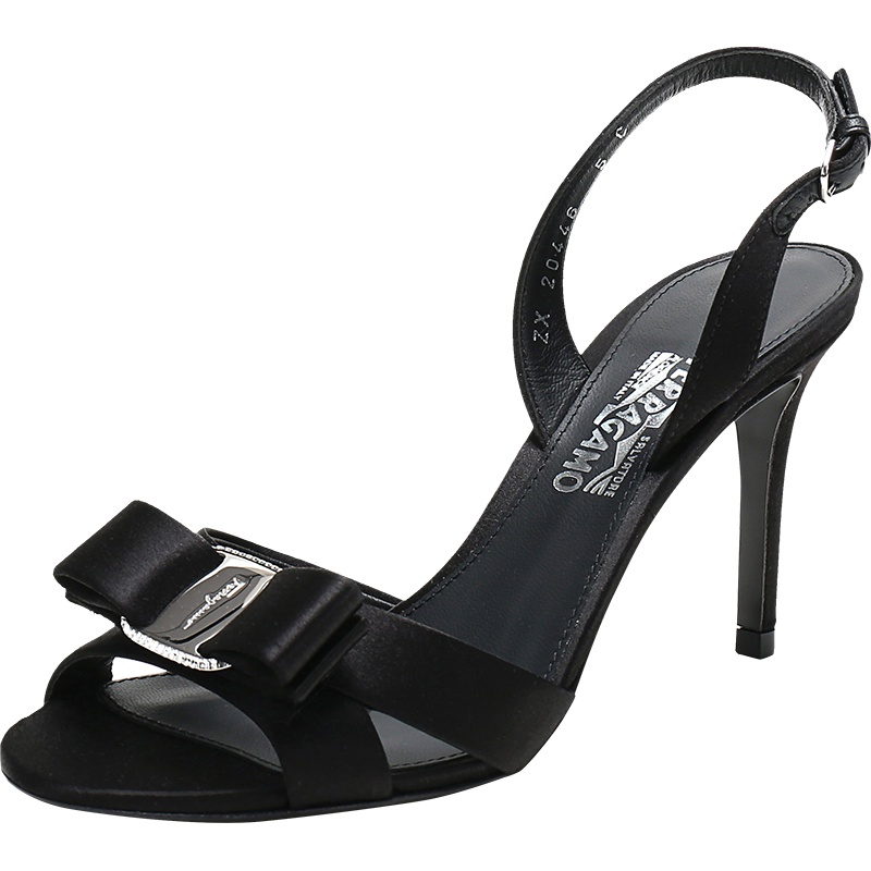 Salvatore Ferragamo 菲拉格慕 女士织物VARA蝴蝶结高跟凉鞋 0725042
