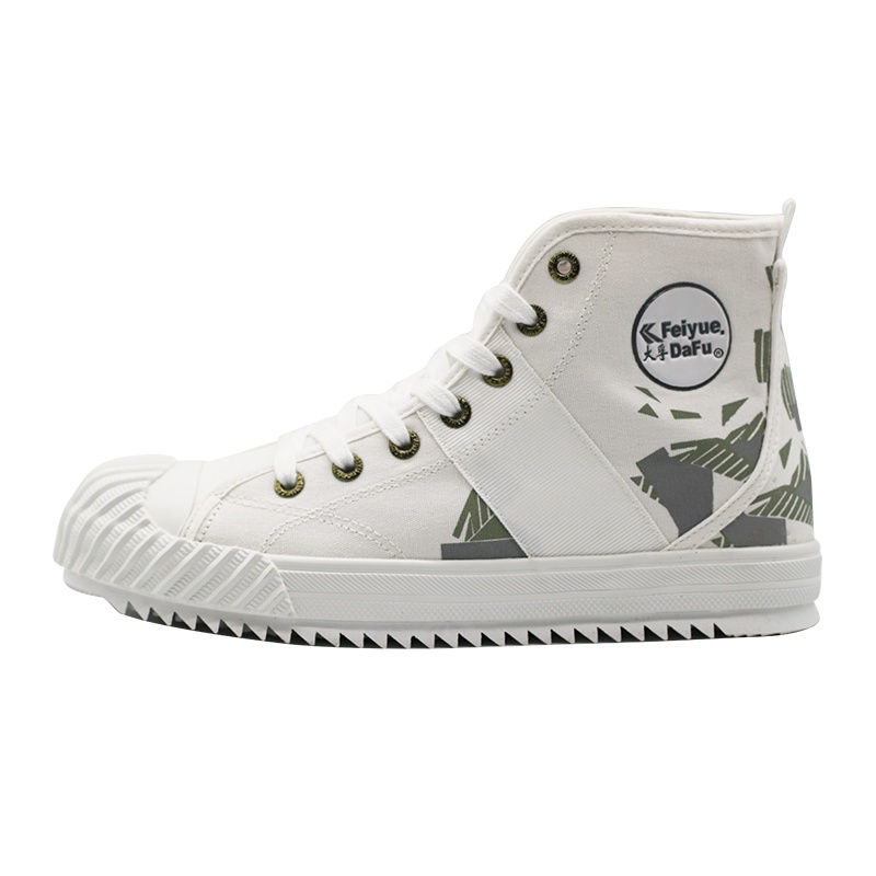 飞跃高帮帆布鞋男女鞋迷彩贝壳头户外运动军装风工装鞋硬朗百搭潮鞋
