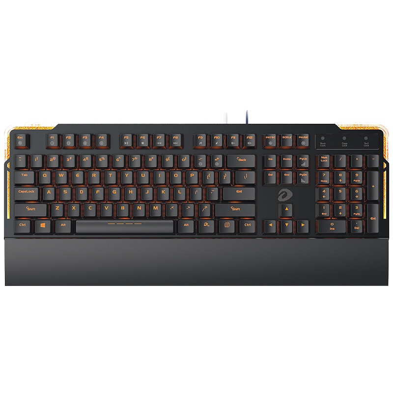 达尔优(dare-u)EK815 104键橙色背光有线机械键盘吃鸡键盘压枪宏笔记本台式电脑电竞游戏键盘 USB黑色红轴