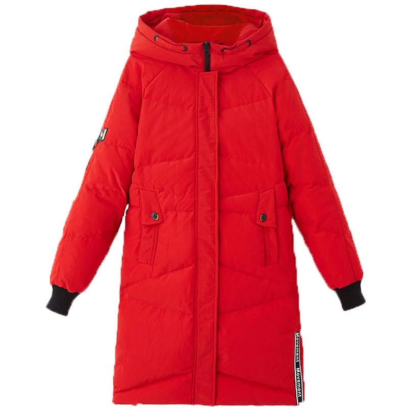 冰洁女中长款羽绒服连帽外套时尚潮流羽绒服J80142012