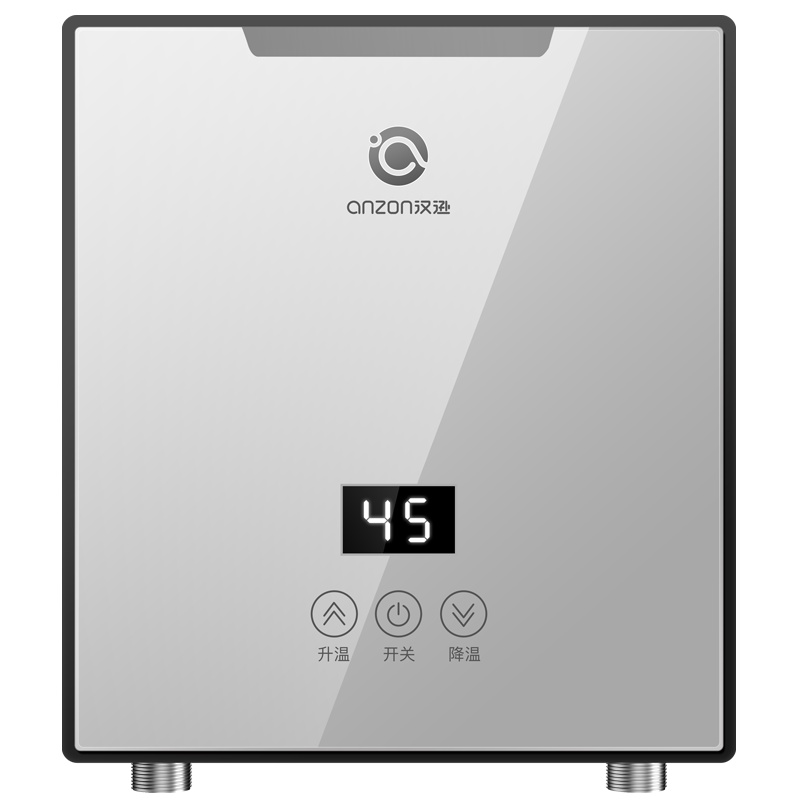 汉逊M1(HANXUN)小型即热式厨宝DSK-55热水宝 迷你小厨宝速热恒温上出水/下出水小巧任意角度安装 银5.5KW