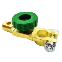 敬平纯铜电瓶桩头卡子加厚汽车蓄电池强力接线端子夹头电瓶柱接头夹子 锌合金]17mm负极断电开关 平电瓶线