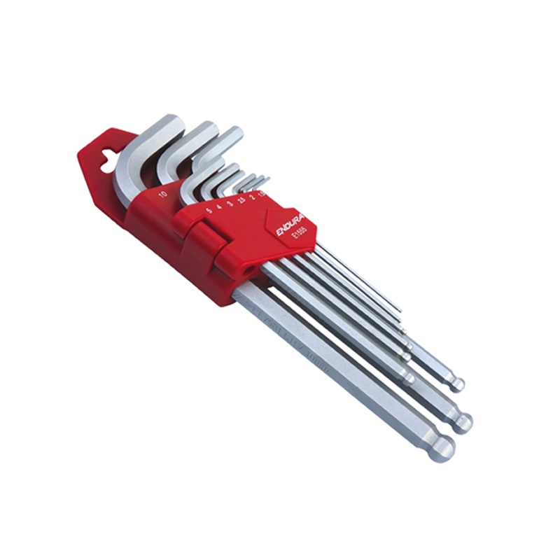 力易得(ENDURA)9件套公制加长球头内六角 内六角扳手组套 E1555 1套