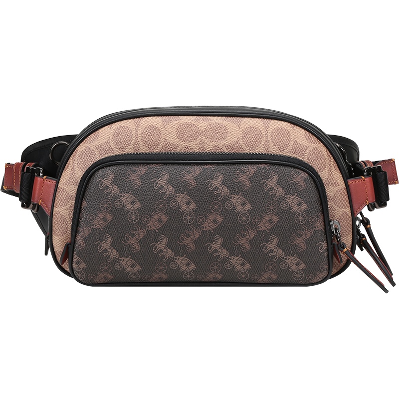 COACH 蔻驰 奢侈品 男士 专柜款HITCH系列涂层帆布配皮胸包斜挎包腰包 C1063
