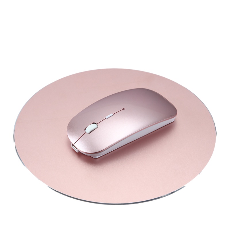 [24小时发货]蓝牙无线鼠标4.0可充电式静音可爱游戏无限适用mac苹果华硕联想小米三星女 充电无线布垫版-太空银 标配