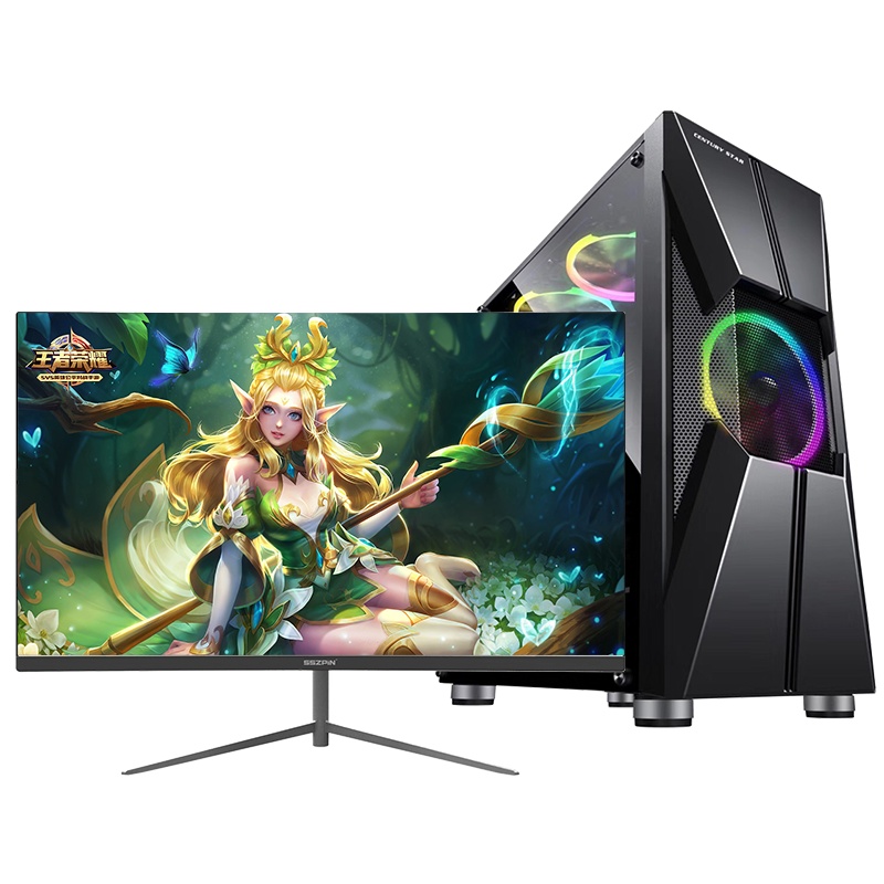 世纪之星 i7级六核至强E5 2620/GTX1050 D5独显/8GB内存/256G固态 家用办公商用游戏台式机 台式电脑 DIY组装机 组装电脑 电脑主机+24英寸平面全套