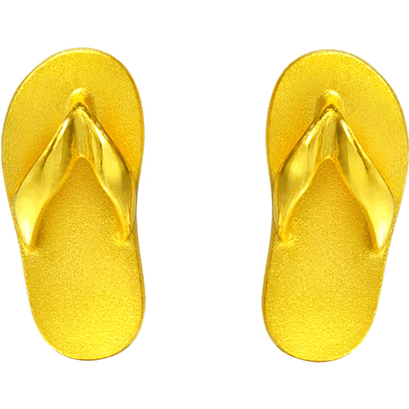 周生生(CHOWSANGSANG)黄金(足金)拖鞋耳钉 68707E 计价