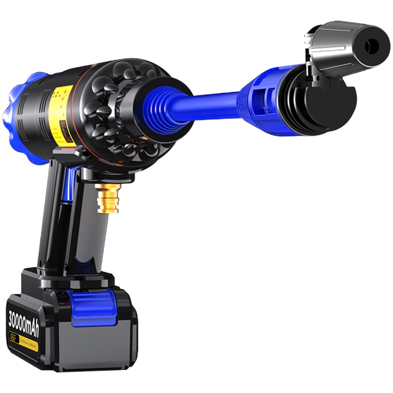 杰诺无线洗车机神器高压水泵家用小型充电便携锂电不插电水枪F3S豪华版双电池 [30000mAh*2+10米水管+箱+桶]