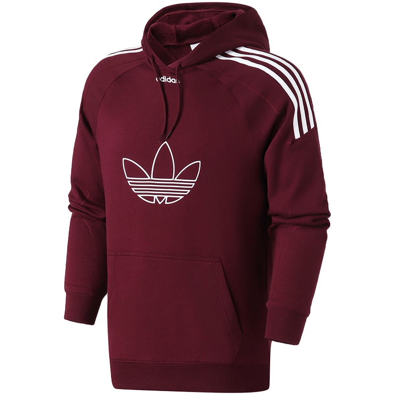 adidas阿迪达斯三叶草男装运动服休闲logo款连帽卫衣 DU8206 L DU8114酱紫