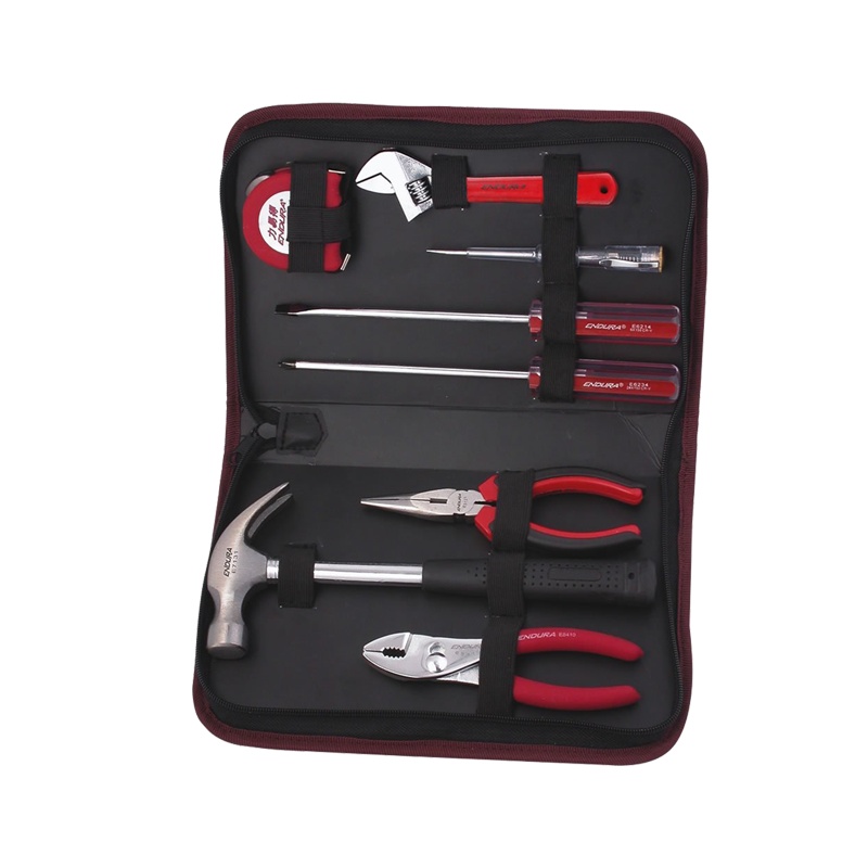 力易得(ENDURA) 8件套便携式组套 维修组套 手动工具组套五金工具箱 货号E1122