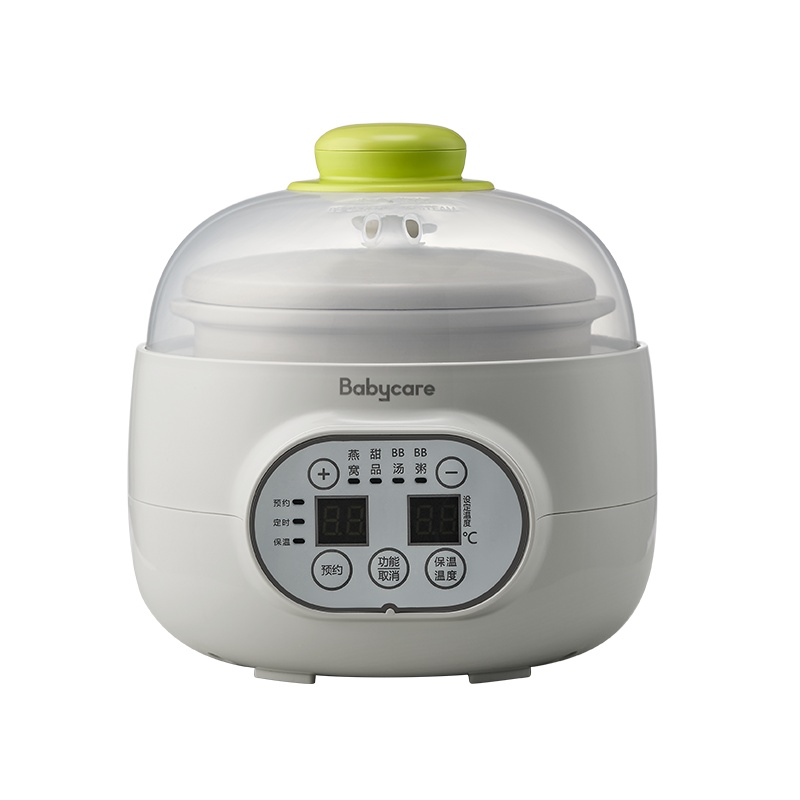 babycare隔水炖电炖锅电炖盅 全自动婴儿辅食煮粥神器煲汤锅bb煲季风灰
