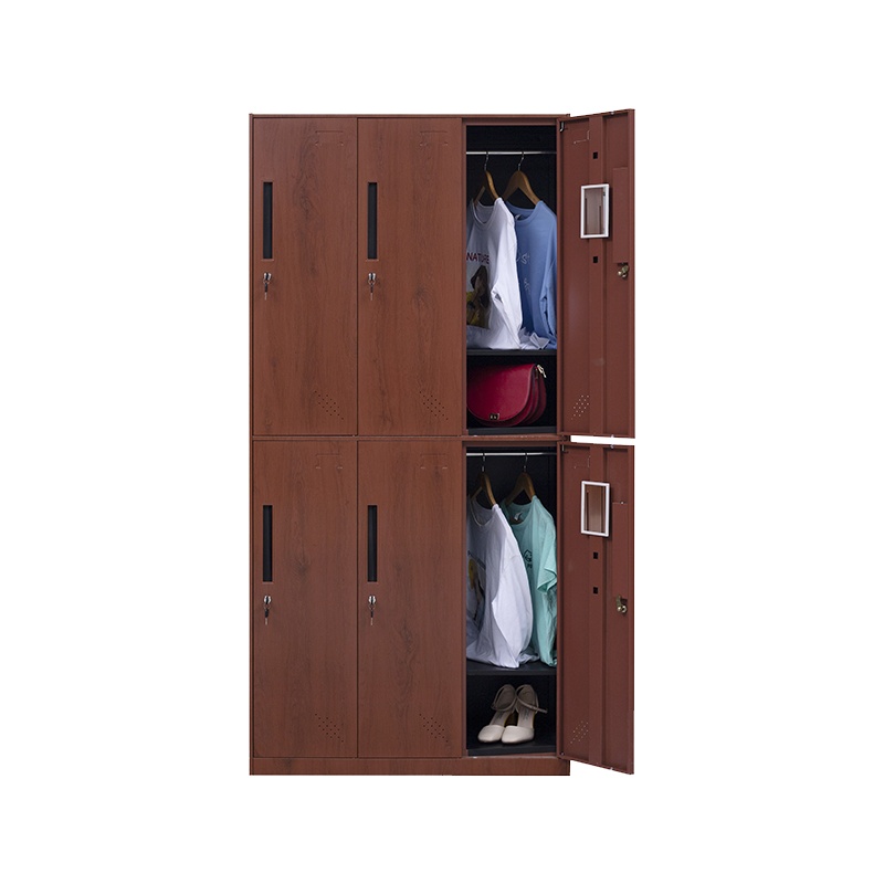 东港家具 木纹转印窄边六门更衣柜,器械柜,钢制文件柜,更衣柜,办公抽屉铁皮柜,资料柜,木纹转印,加厚0.8m可定制