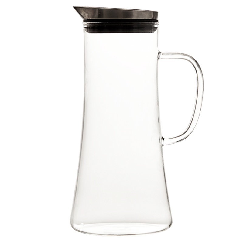 苏宁极物 高硼硅玻璃凉水壶1250ml家用冷水壶玻璃耐热高温凉白开水杯茶壶扎壶套装大容量水瓶凉茶壶