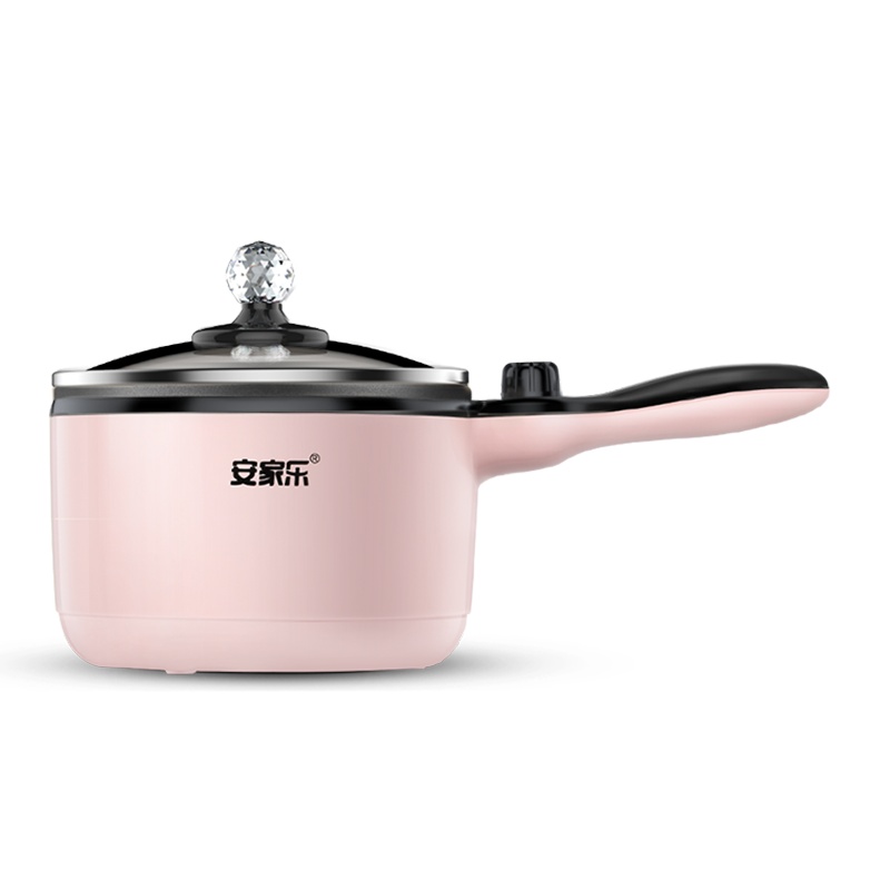 安家乐宿舍学生煮面小型小电锅火锅家用多功能炒一体迷你寝室小锅 (体验版) 粉色