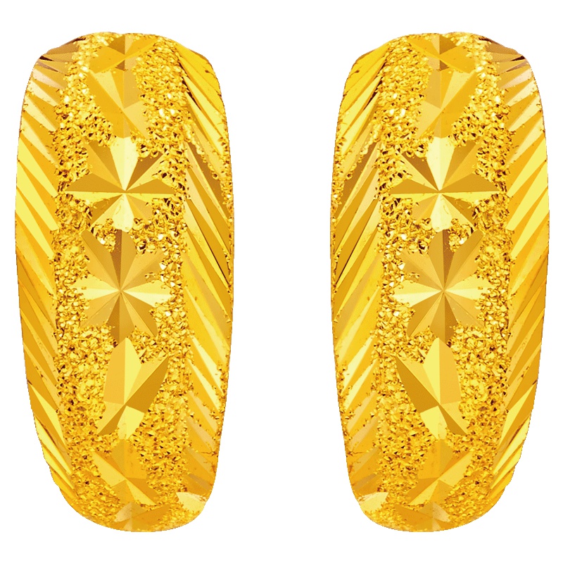 礼品周大福蛇肚足金黄金耳环计价（工费58元）F172352