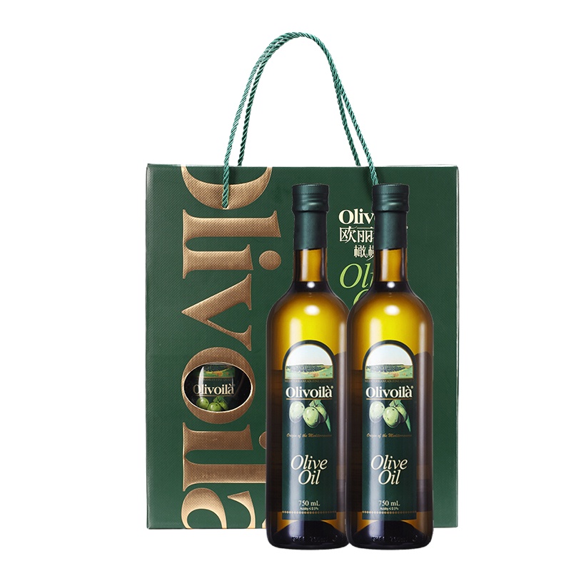 欧丽薇兰 橄榄油 礼盒 750ml*2 炒菜食用油橄榄油 中式烹饪 橄榄油 (盒)