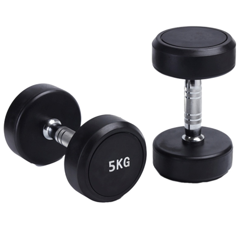 康健 黑胶固定哑铃BH-Y010 健芬欣体育(两支装/每支5kg)