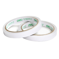 得力30401棉纸双面胶带12mm*10y*80um(白)(12卷/袋) GD