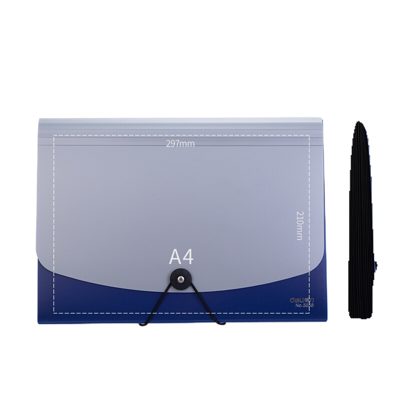 得力(deli) 5558风琴包 蓝色 单只装