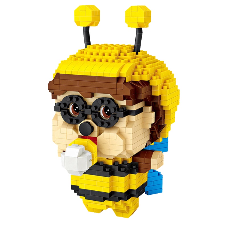 LOZ小颗粒积木乐高小蜜蜂蒙奇奇粉小象益智儿童玩具小孩礼物女友9213