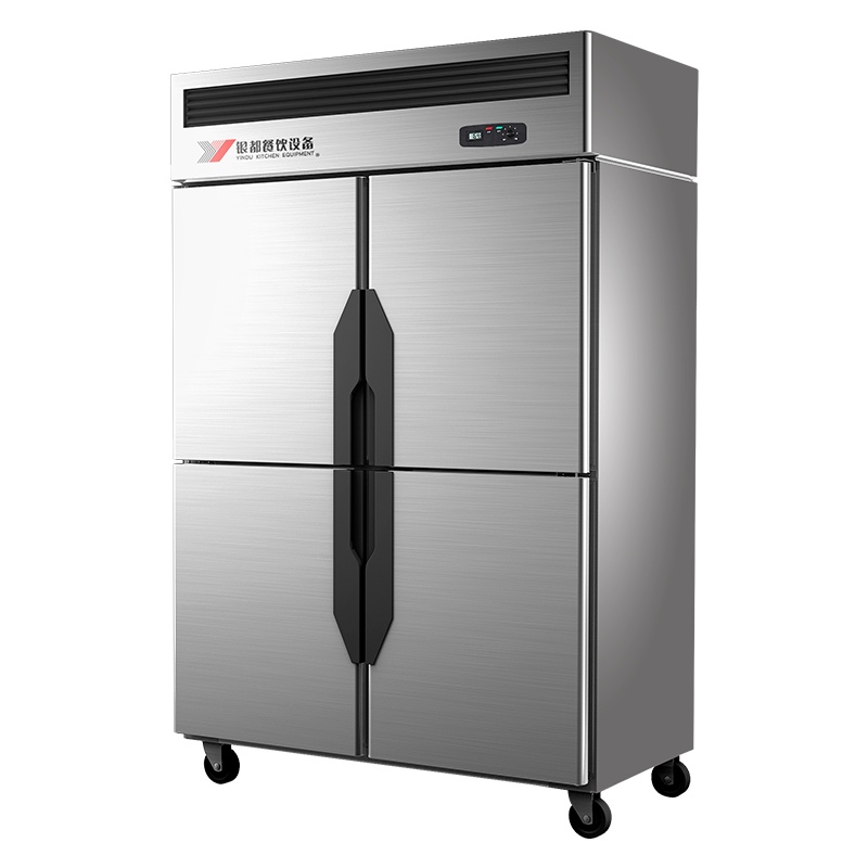 银都四门冰柜商用展示柜冷藏柜保鲜柜冷冻柜酒店厨房4门冰箱商用