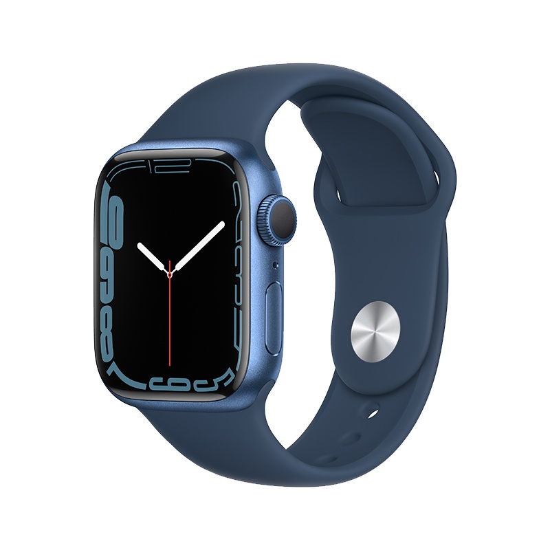 Apple Watch Series 7 蜂窝版 41mm 蓝色铝金属表壳 深邃蓝色运动型表带