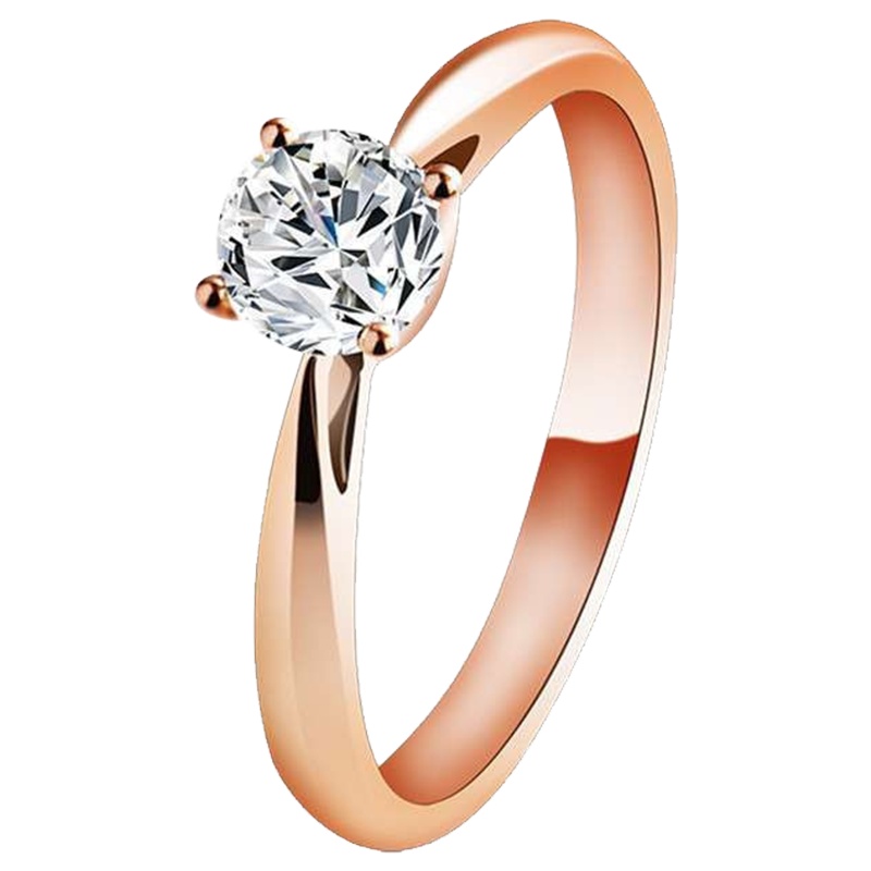 梦克拉 Mkela 18K金玫瑰金钻石女戒 求婚订婚戒指 唯爱 50分