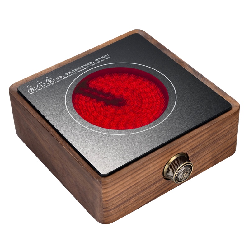 益多 电陶炉煮茶器电茶炉功夫茶泡茶炉迷你小电陶炉不挑壶单个电陶炉 实木方形(不含茶壶)Q7