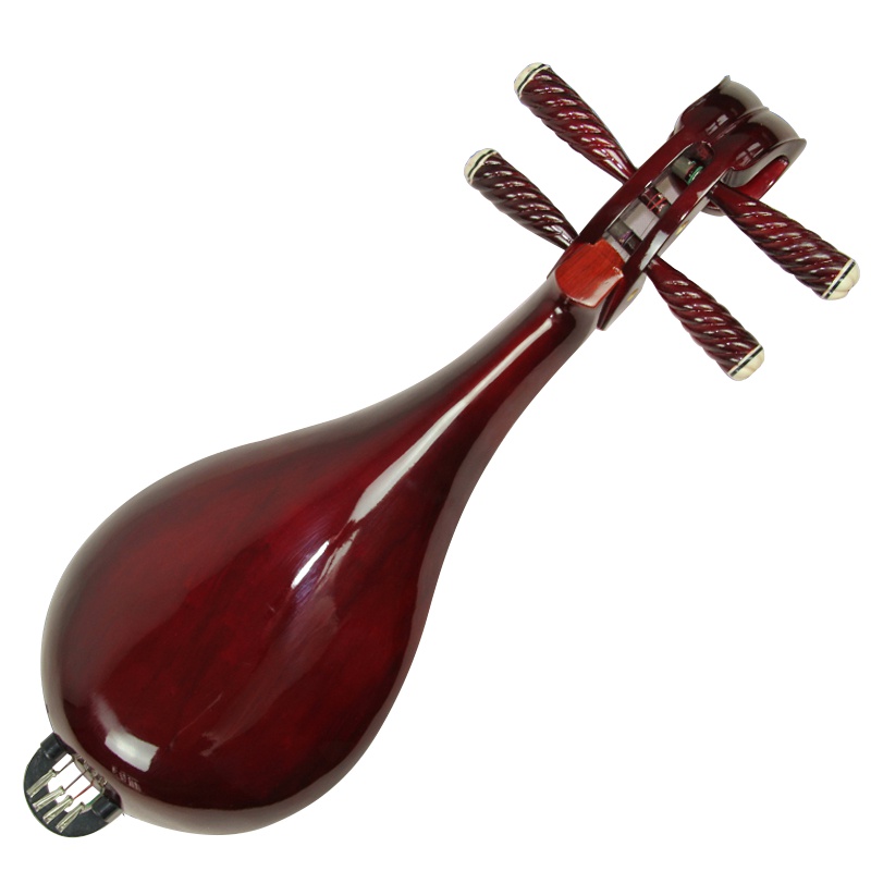 梵巢柳琴 LQ-01成人 初学 乐器 红色 硬木 材质 金属品 梧桐木 面板 骨花 练习 红色硬木背板音窗款柳琴