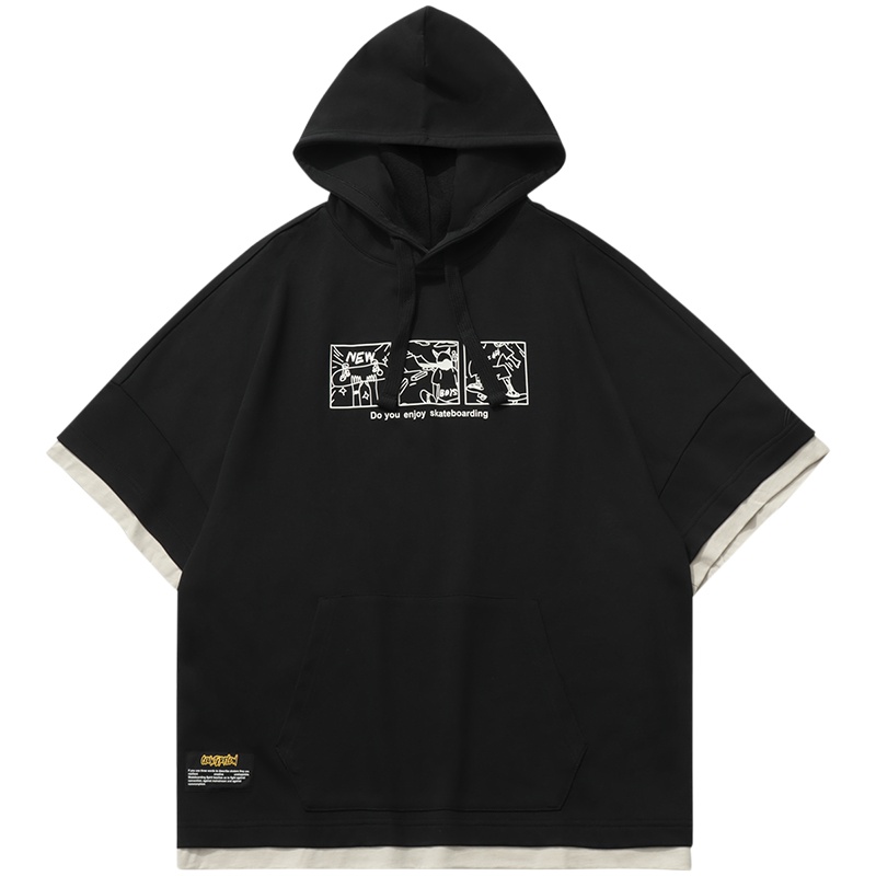 李宁CF牛掰卫衣男女同款新款套头短袖连帽宽松春季运动服