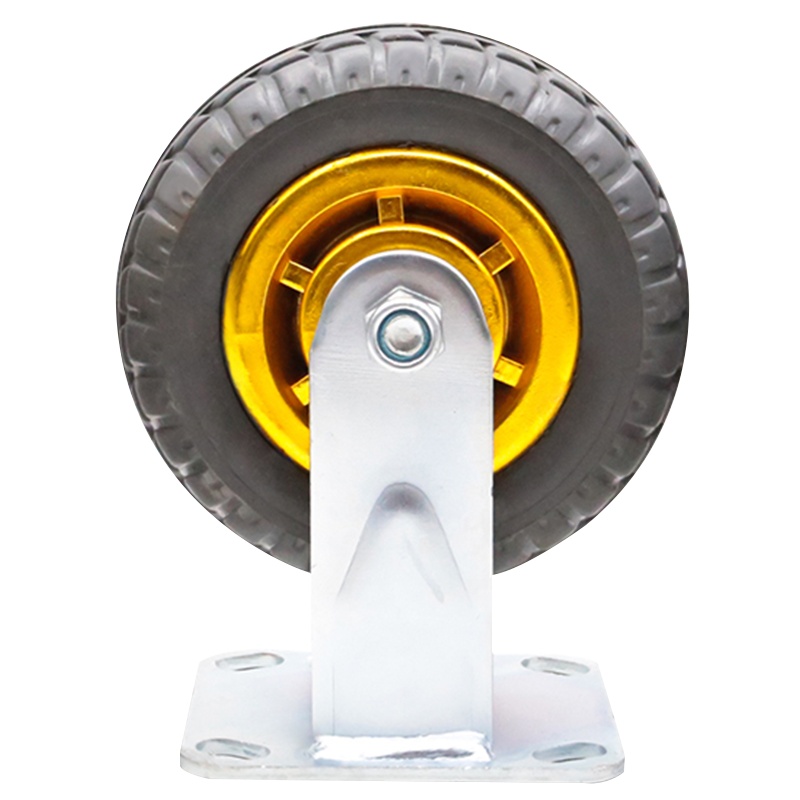 海斯迪克 HK534 高弹力静音脚轮转向轮 工业重型平板车手推车轮橡胶万向轮子 6寸定向脚轮