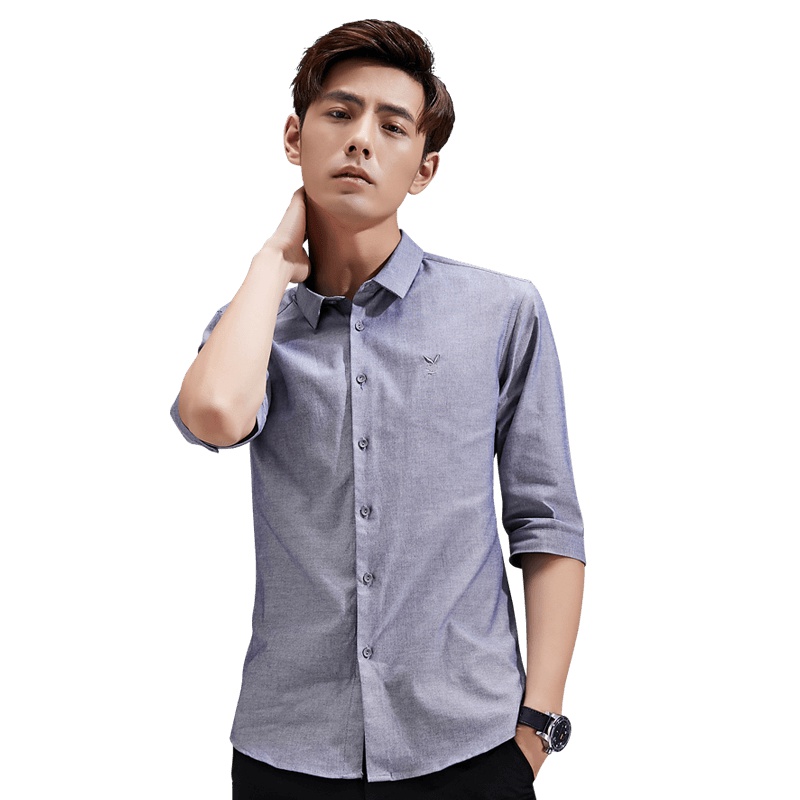 花花公子(PLAYBOY ICON) 男士秋季商务休闲衬衫长袖衬衣时尚修身 2905