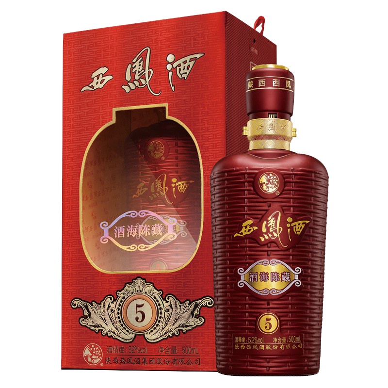 西凤酒 52度 酒海陈藏(5) 绵柔凤香型白酒 单瓶装375mL