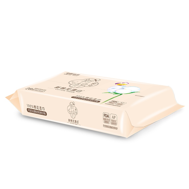 洁柔 抽纸 新棉初白系列 28抽单包 棉柔巾 洗脸巾 卸妆巾 新老包装交替发货