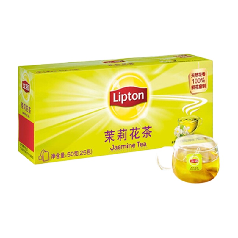 立顿 茉莉花茶包浓香袋泡茶冲泡花草茶叶25包50g盒装-ST