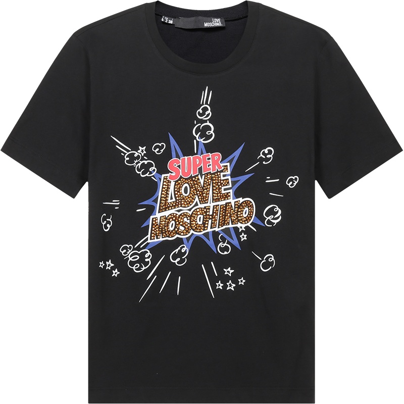 LOVE MOSCHINO 女士棉质圆领短袖T恤W4H06 08 M3876