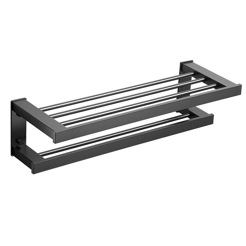 克丽▪菲儿免打孔浴巾架置物架套装太空铝毛巾杆马桶刷卫生间纸巾盒毛巾架