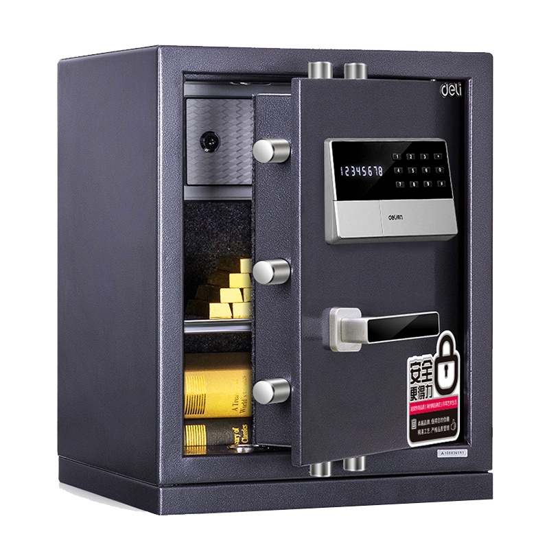得力deli保险箱/柜系列3653A电子密码保管箱 家用办公保管箱 小型入墙防盗保管箱电子保管箱