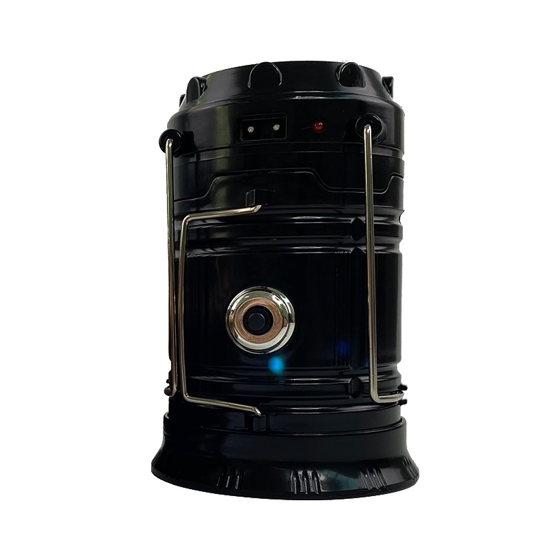 虎鲸 手电筒 太阳能充电强光手电筒户外露营灯野营帐篷灯钓鱼灯 黑色/古铜色