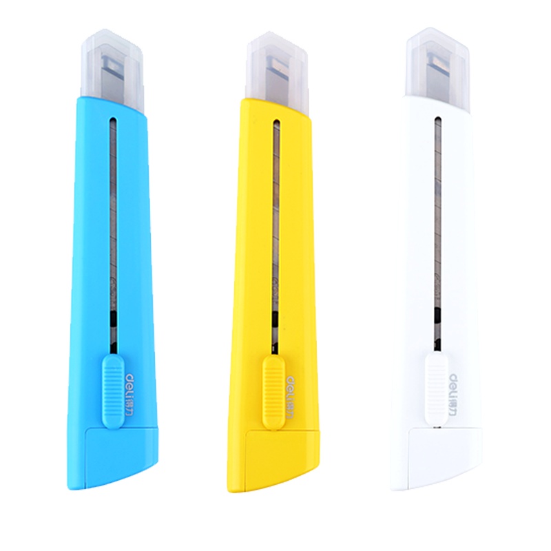 得力(deli)2040炫彩大美工刀加刀片手工刀裁纸刀小拆信刀新版好用糖果色美工刀