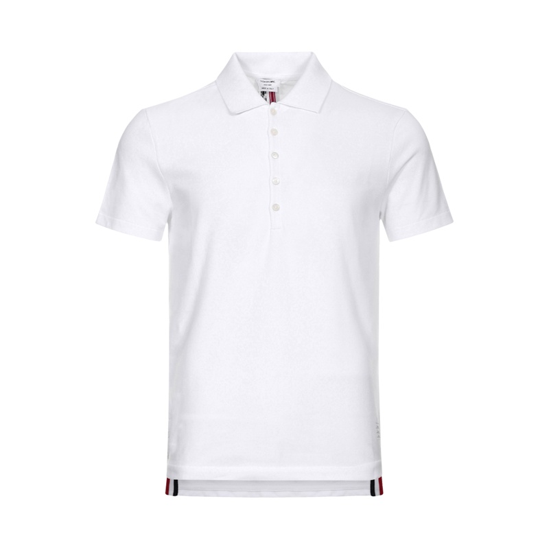 THOM BROWNE 汤姆·布朗 男士 棉质后背中央条纹饰珠地POLO衫 MJP042A 00050