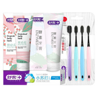 舒客(Saky)口腔植物酵素牙膏120g+救必应牙膏120g+小苏打牙膏105g+碳丝能量牙刷4支