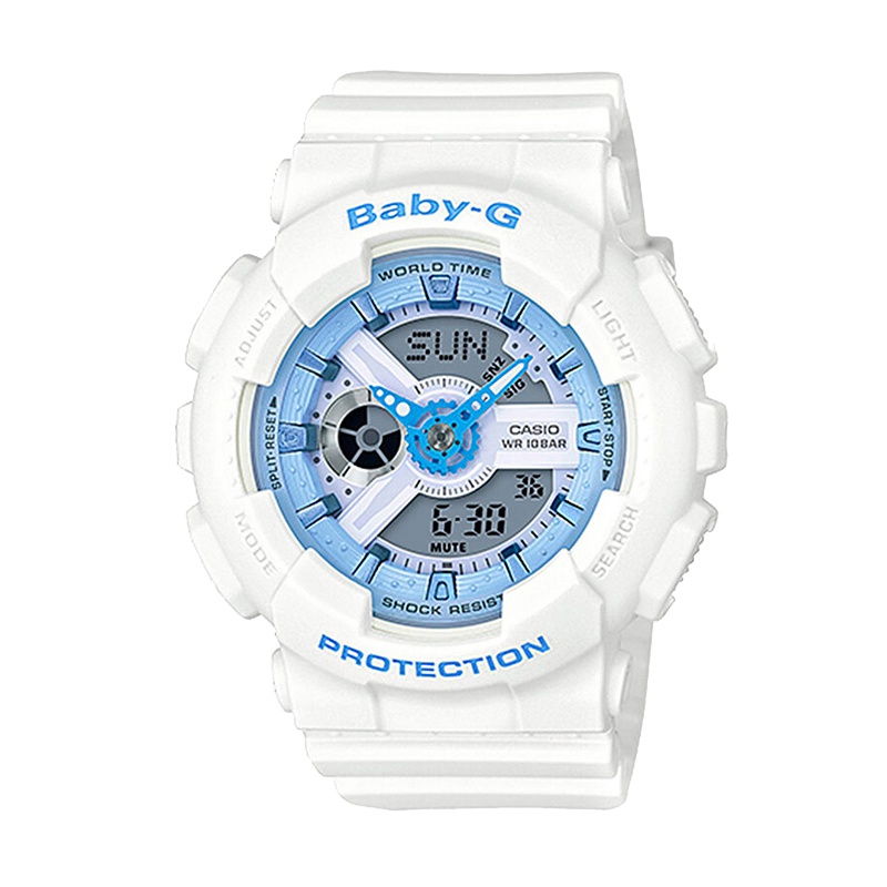 CASIO卡西欧 石英表 女 BABY-G系列日韩品牌运动防水休闲时尚潮流女士腕表BA-110BE-7A