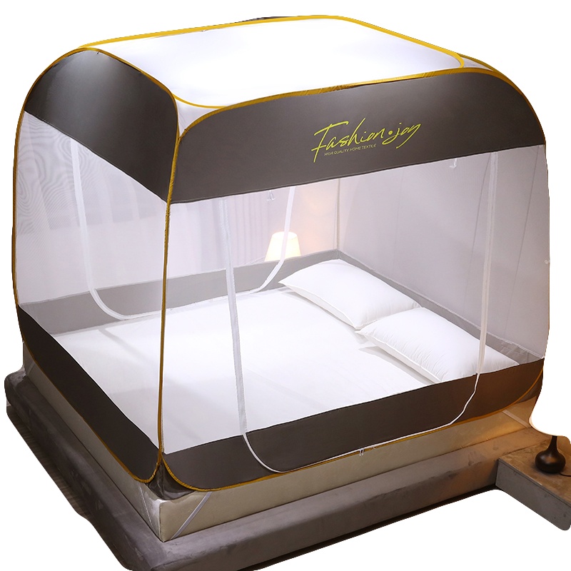 南极人(NanJiren)家纺 免安装蒙古包蚊帐家用1.5m1.8纹账2.0x2.2可折叠2米床儿童防摔1.2