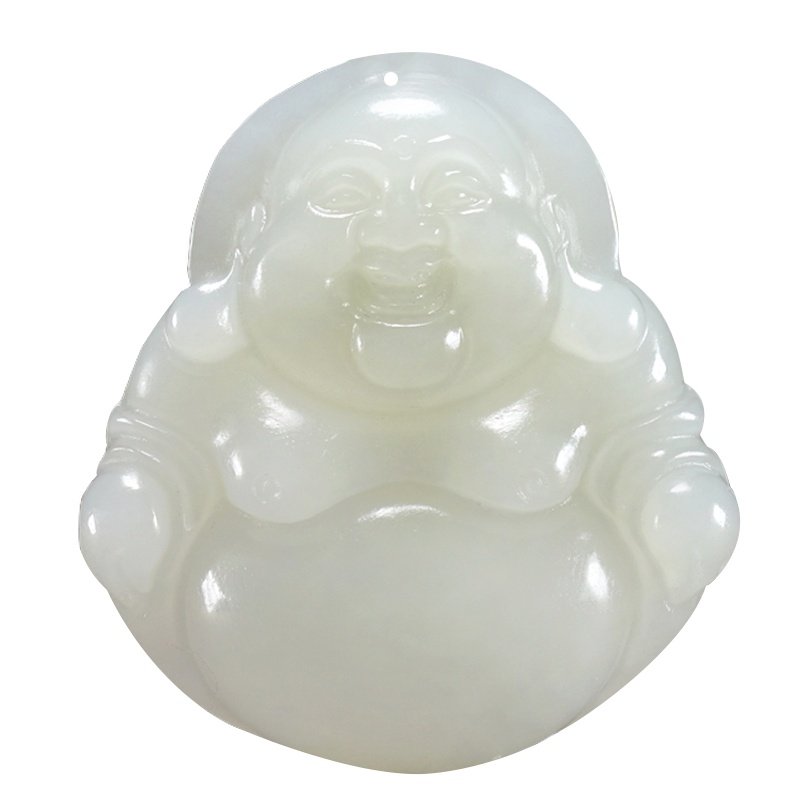 臻玉盈天然和田玉吊坠佛公玉观音玉坠男士项链女玉佛情侣玉佩一对小弥勒佛像